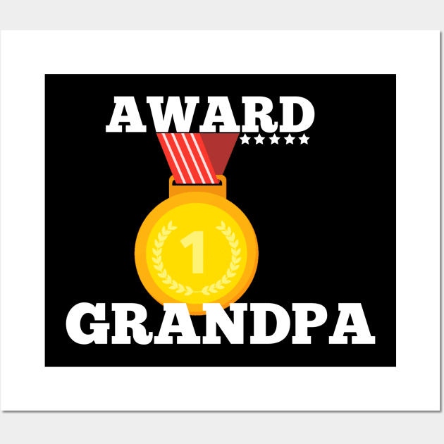 Award Trophy Best Grandpa i love my grandpa gift Wall Art by Flipodesigner